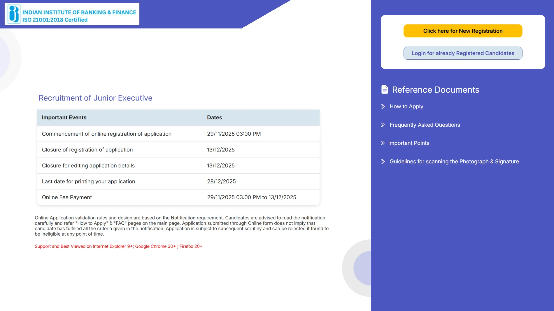 IIBF Junior Executive Recruitment 2025 Notification Released, Apply Online