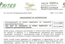 RITES Apprentice Recruitment 2025 Notification Released for 252 Posts, Apply Online