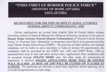ITBP Deputy Judge Attorney General Recruitment 2025 Notification Released and Apply Online