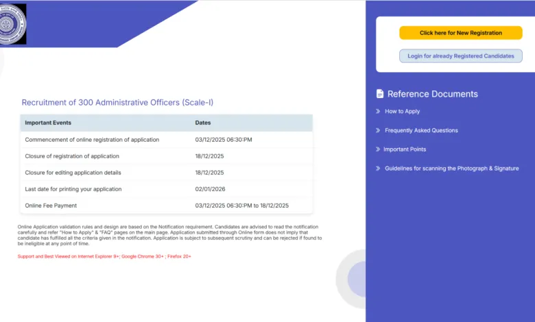 OICL Administrative Officer (AO) Recruitment 2025 Notification Released for 300 Posts, Apply Online