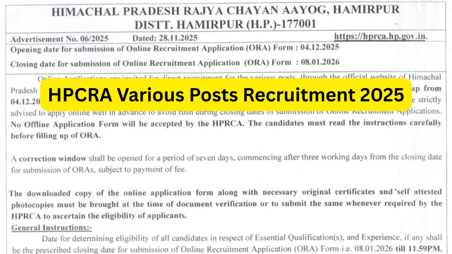 HPCRA Special Educator, Jr Office Assistant & Steno Typist Recruitment 2025 Notification Released and Apply Online for 270 Posts