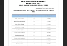 Delhi DDA (1732 Various Posts) Exam Date & Admit Card 2025 Released, Check Now