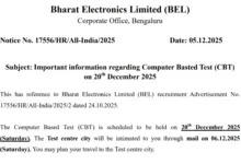 BEL Probationary Engineer (340 Posts) Exam Date & Admit Card 2025 Released, Check Now