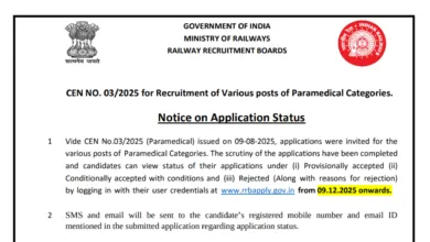 Railway RRB Paramedical Staff (434 posts) Exam Date & Admit Card 2025 Released, Check Now