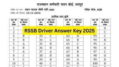 Rajasthan RSSB Driver (2756 Posts) Exam Answer Key 2025 Released, Check Now