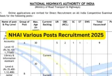 NHAI Recruitment 2025 Notification Released for 84 Various Posts, Apply Online