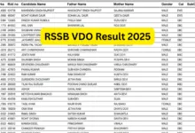 Rajasthan RSSB Village Development Officer (VDO) Exam Result 2025 Released, Download PDF