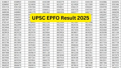 UPSC EPFO EO/AO and APFC (230 Posts) Exam Result 2025 Released, Download PDF