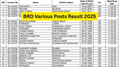 BRO Driver Mechanical Transport Recruitment 2024 Exam Result 2025 Released for 417 Posts – Download PDF