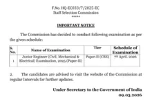 SSC Junior Engineer (1731 Posts) Exam Date & Admit Card 2025 Released, Check Now