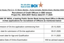 Bank of India Credit Office Recruitment 2025 Notification Released for 514 Post, Apply Online