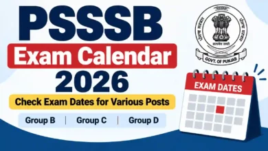 PSSSB Exam Calendar 2026 Released: Check Exam Dates for Various Posts