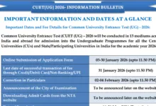 CUET UG 2026 Notification Released, Apply Online