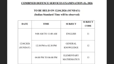 UPSC CDS-I (451 Posts) Exam Date & Admit Card 2026 Released, Check Now
