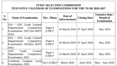 SSC Exam Calendar 2026–27 Released, Check Exam Dates for Various Posts