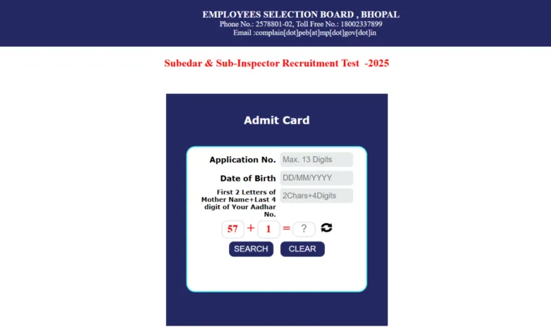 MP Police Subedar & Sub-Inspector (500 Posts) Admit Card 2026 Released, Download Now