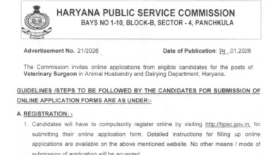 Haryana HPSC Veterinary Surgeon Recruitment 2026 Notification Released and Apply Online for 162 Posts