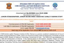 CSIR CLRI MTS, JSA & Stenographer Recruitment 2026 Notification Released and Apply Online