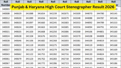 Punjab and Haryana High Court Stenographer (478 Posts) Result 2026 Released, Download PDF