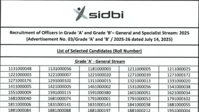 SIDBI Officers Grade A & B Exam Result 2025 Released for 76 Posts, Check Now