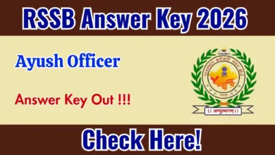 Rajasthan RSSB Ayush Officer (1535 Posts) Exam Answer Key 2026 Released, Download PDF