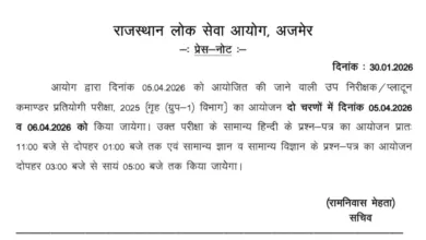 Rajasthan Police Sub Inspector (1015 Posts) Exam Date & Admit Card 2026 Released, Check Now