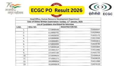 ECGC Probationary Officer (30 Posts) Result 2026 Released, Download PDF