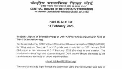CBSE Group A, B & C (124 Posts) Exam Answer Key 2026 Released, Check From This Link