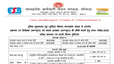 MP Police HC & ASI Recruitment 2026 Notification Released and Apply Online