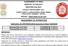 Railway RRC WR Apprentice Recruitment 2026 Notification Released & Apply Online for 5349 Posts