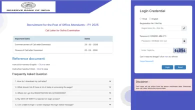 RBI Office Attendant (572 Posts) Exam Admit Card 2026 Released, Download Now