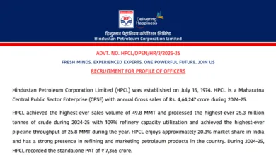 HPCL Junior Executive, Engineer & Officer Recruitment 2026 Notification Released and Apply Online for 730 Posts