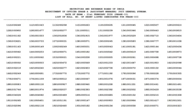 SEBI Grade A (Assistant Manager-135 Posts) Result 2026 Released, Check Now