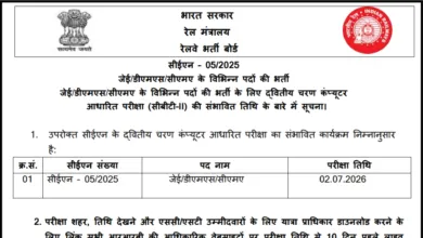 Railway RRB Junior Engineer (JE-2585 Posts) Exam Date & Admit Card 2026 Released, Check Now