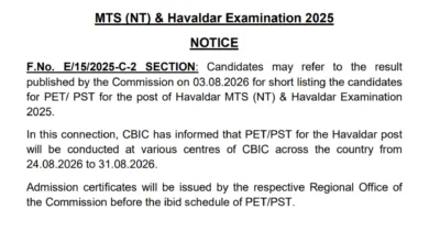 SSC MTS and Havaldar (7948 Posts) Exam Date & Admit Card 2026 Released, Check Now