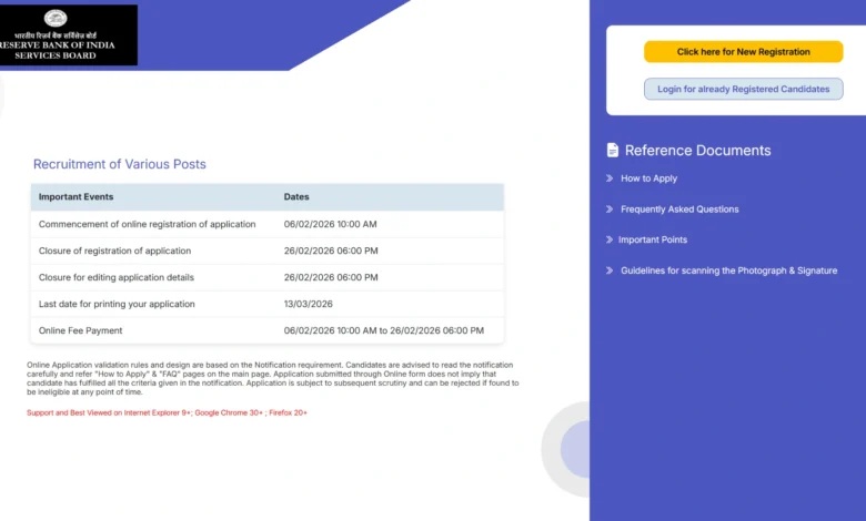 RBI Non-CSG Legal Officer, Manager, Assistant Manager Recruitment 2026 Notification Released & Apply Online for 21 Posts