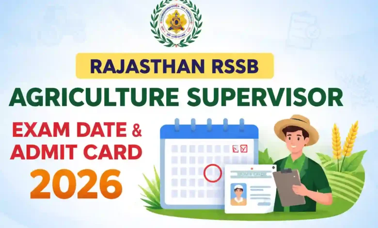 Rajasthan RSSB Agriculture Supervisor (1100 Posts) Exam Date & Admit Card 2026 Released, Check Now