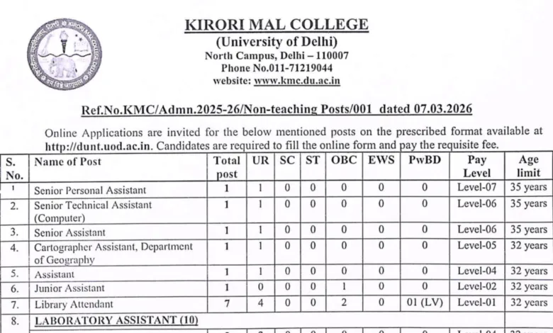 Delhi KMC Non-Teaching Recruitment 2026 Notification Released & Apply Online for Various Posts
