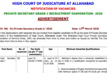 Allahabad HC Private Secretary Recruitment 2026 Notification Released & Apply Online for 195 Posts
