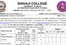 Delhi Shivaji College Recruitment 2026 Apply Online for Non-Teaching Posts