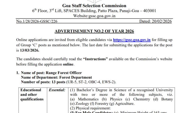 GSSC Group C Recruitment 2026 Notification Released & Apply Online for 722 Various Posts