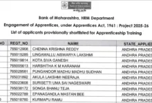 Bank of Maharashtra Apprentice (600 Posts) Result 2026 Released, Download Merit List PDF