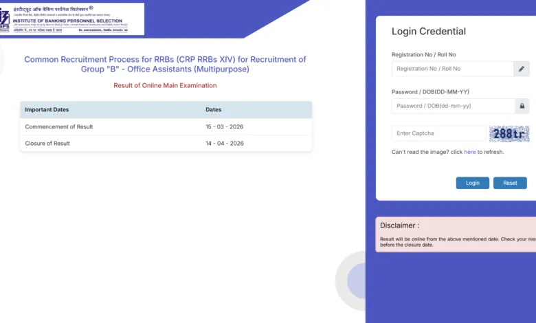 IBPS RRB XIV Officer & Office Assistant (13301 Posts) Result 2025 Released, Check From This Link