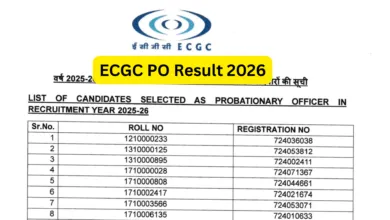 ECGC Probationary Officer (30 Posts) Result 2026 Released, Download PDF