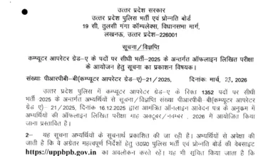 UP Police Computer Operator Grade-A (1352 Posts) Exam Date & Admit Card 2026 Released, Check Now