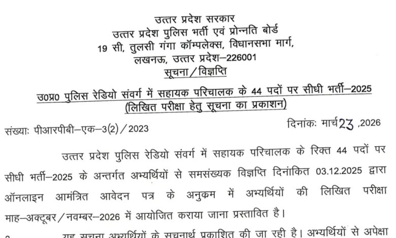 UP Police Assistant Operator (44 Posts) Exam Date & Admit Card 2026 Released, Check Now