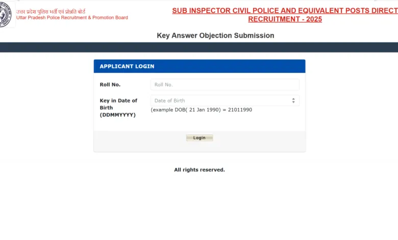 UP Police SI (4543 Posts) Exam Answer Key 2026 Released, Check Now