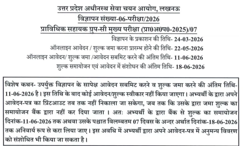 UPSSSC Agricluture Technical Assistant (AGTA) Group C Recruitment 2026 Notification Released for 2759 Posts, Apply Online