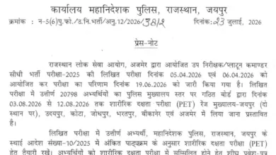 Rajasthan Police Sub Inspector (1015 Posts) Exam Date & Admit Card 2026 Released, Check Now