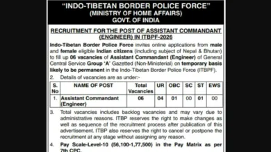 ITBP Assistant Commandant (Engineer) Recruitment 2026 Notification & Apply Online